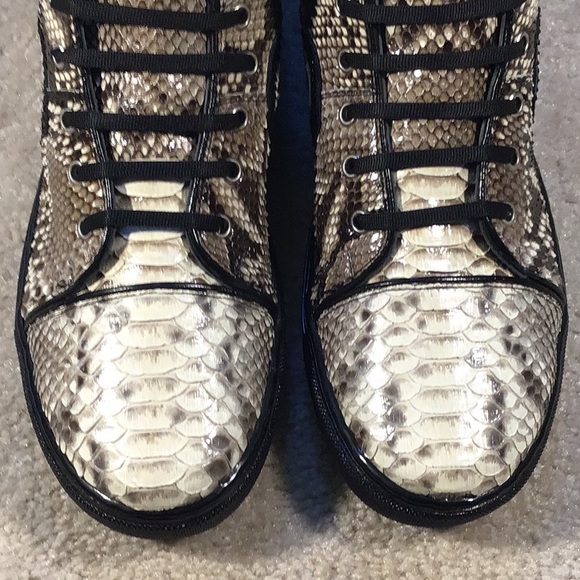 New Beautiful David X Python skin Fashion Sneaker - Picture 2 of 7